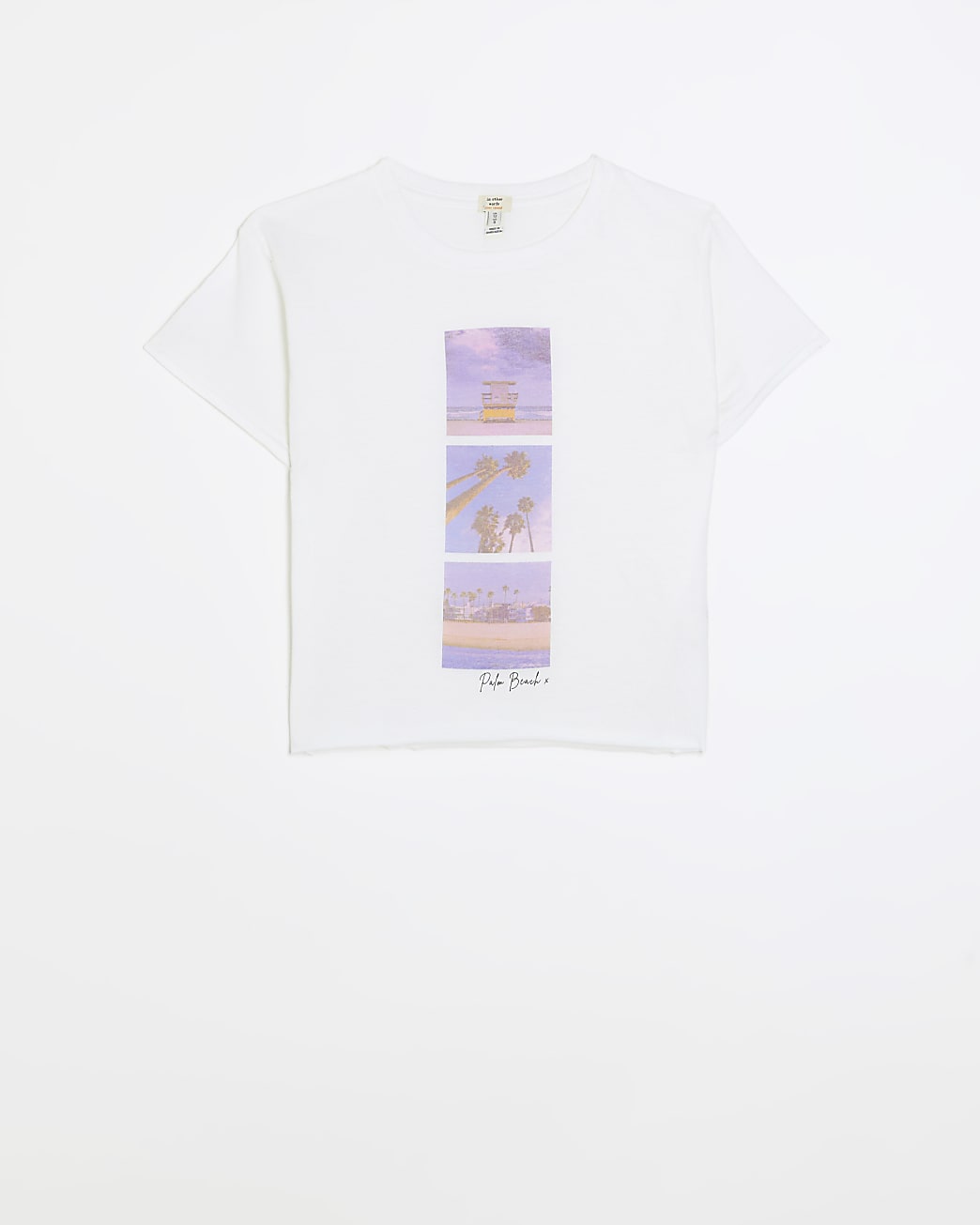 White graphic crop t-shirt