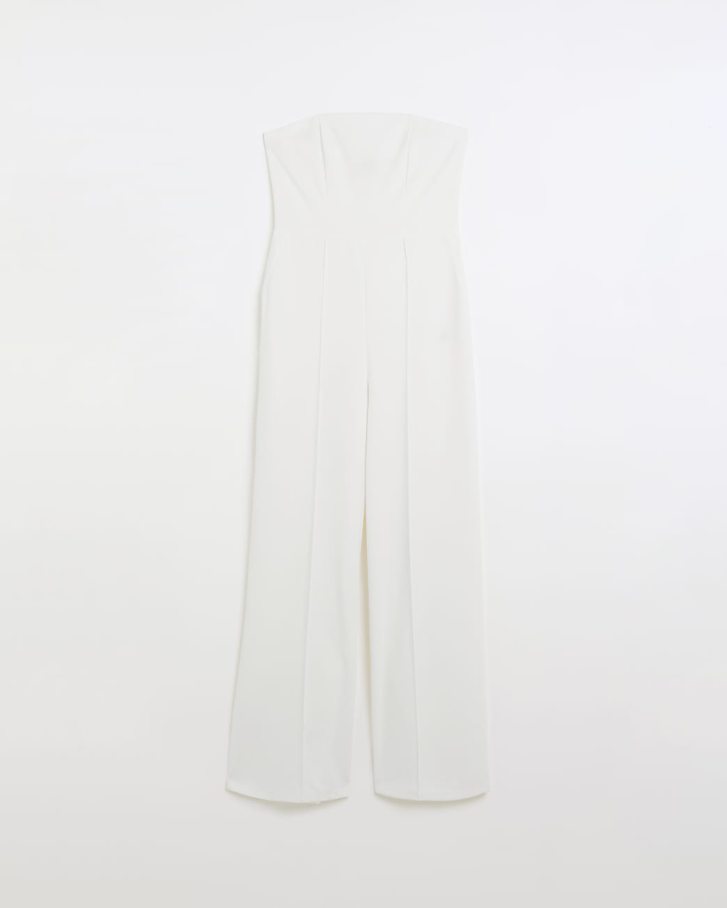 White sleeveless corset jumpsuit