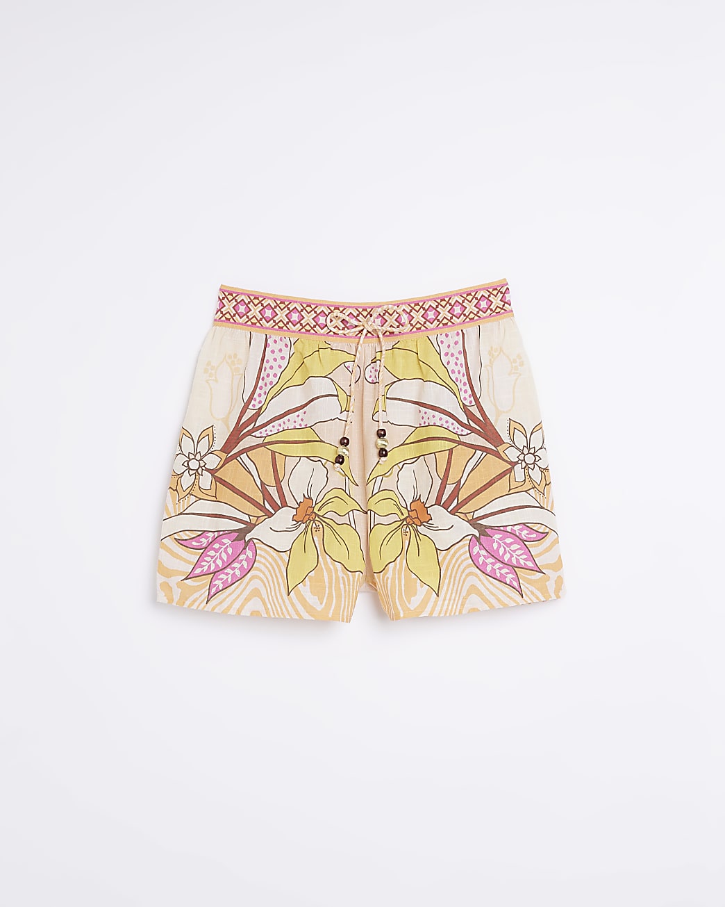 Orange floral shorts