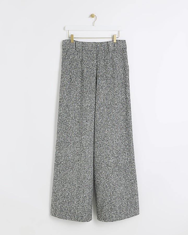 Grey wide leg trousers