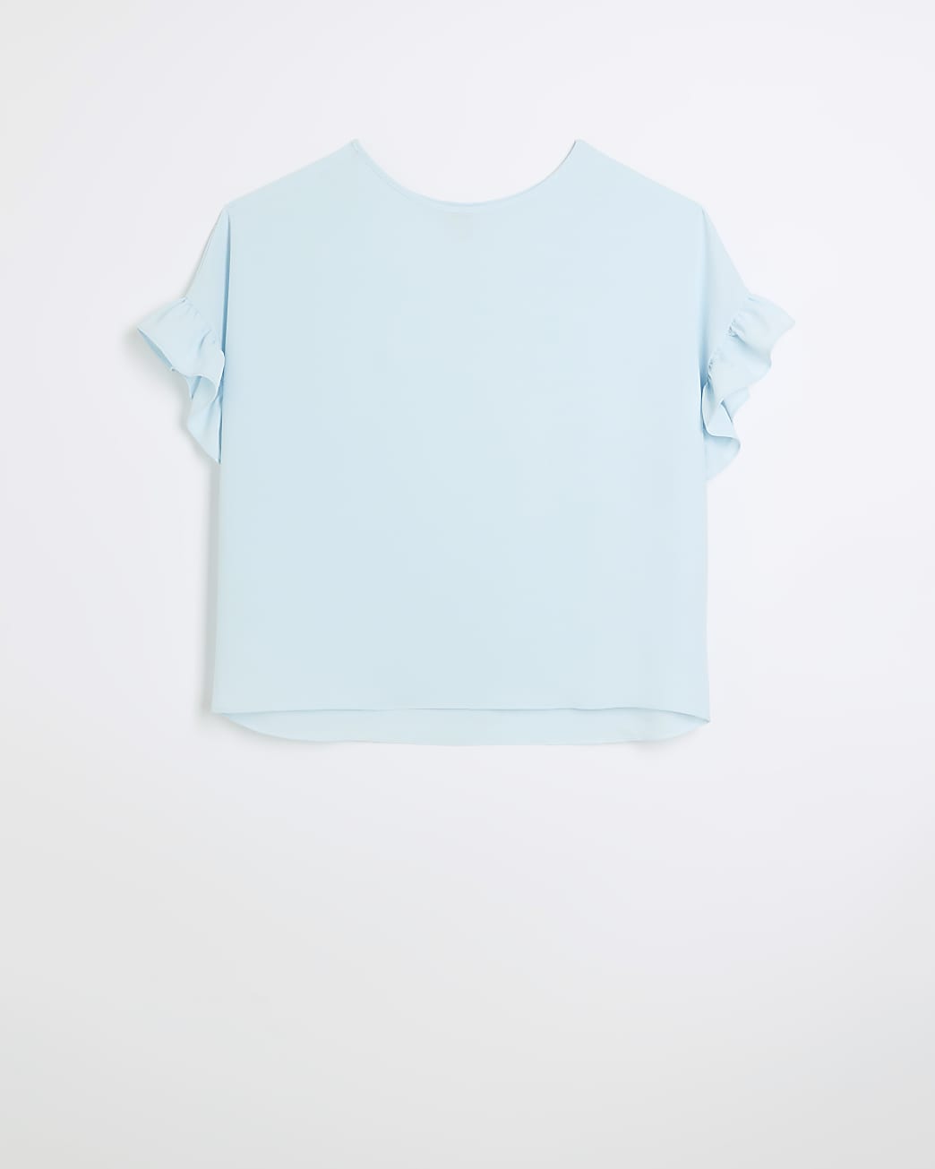 Blue frill sleeve t-shirt