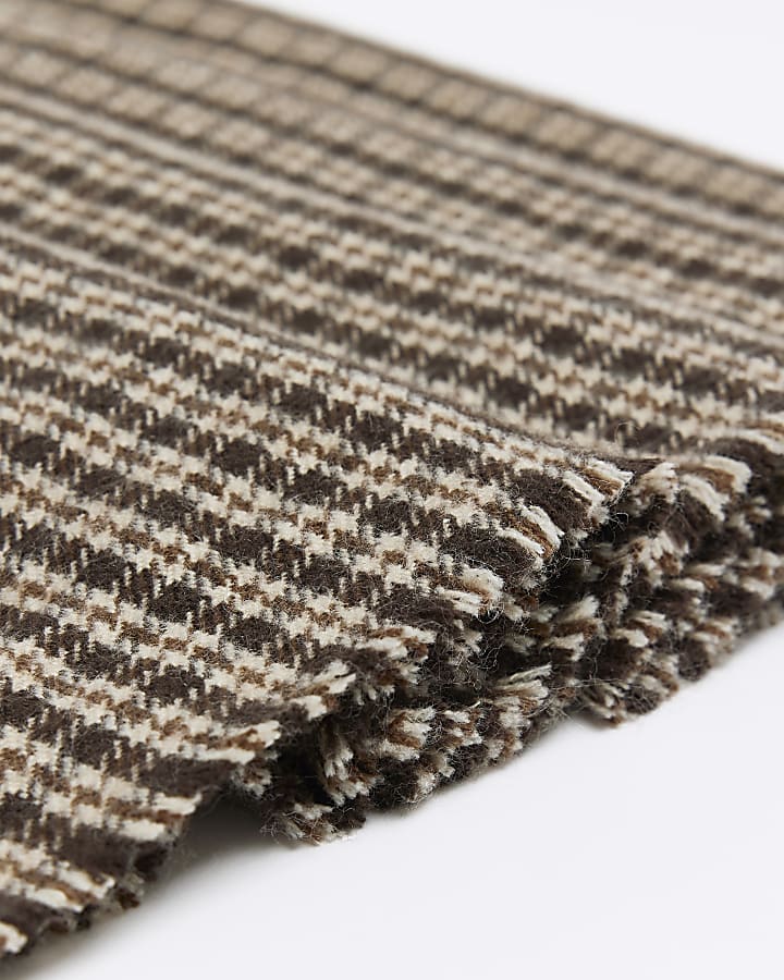Brown check scarf