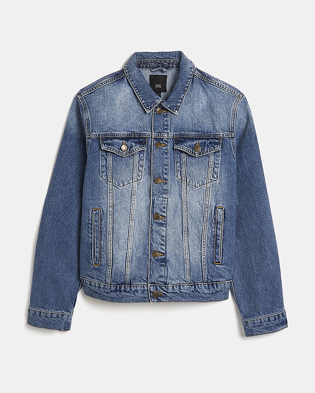 Blue regular fit multi pocket denim jacket