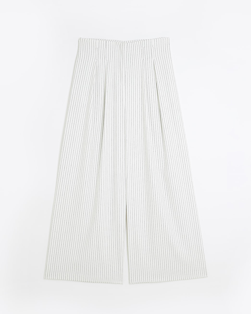 Cream striped wide leg trousers