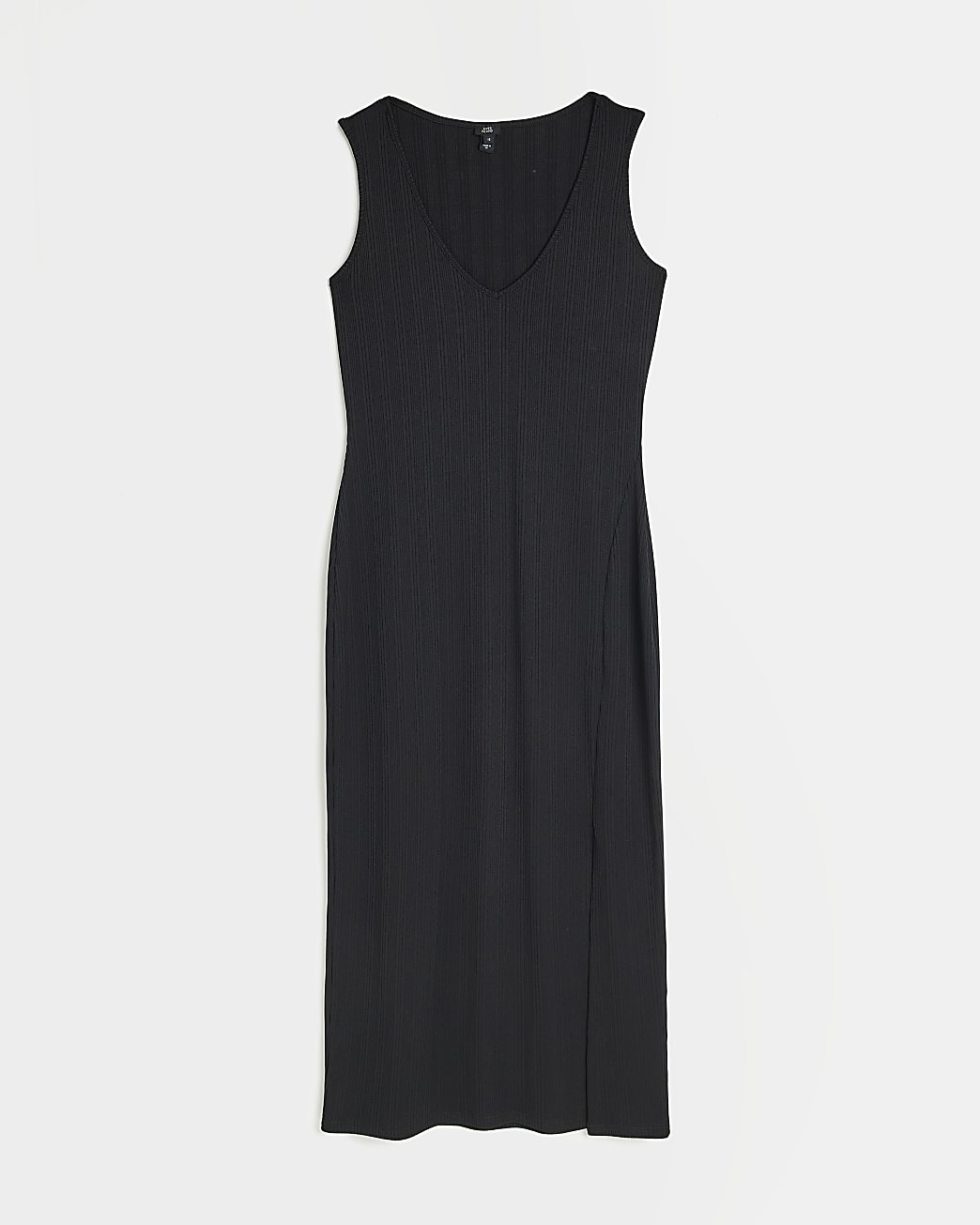 Black sleeveless bodycon midi dress
