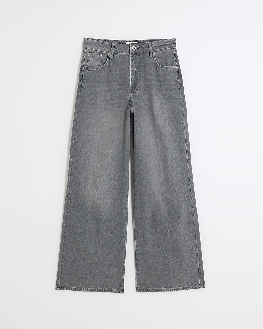 Grey tailored wide leg jeans