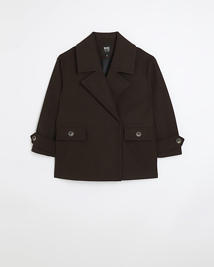 Brown double breast coat