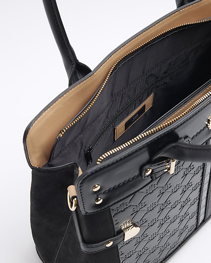Black embossed RI tote bag
