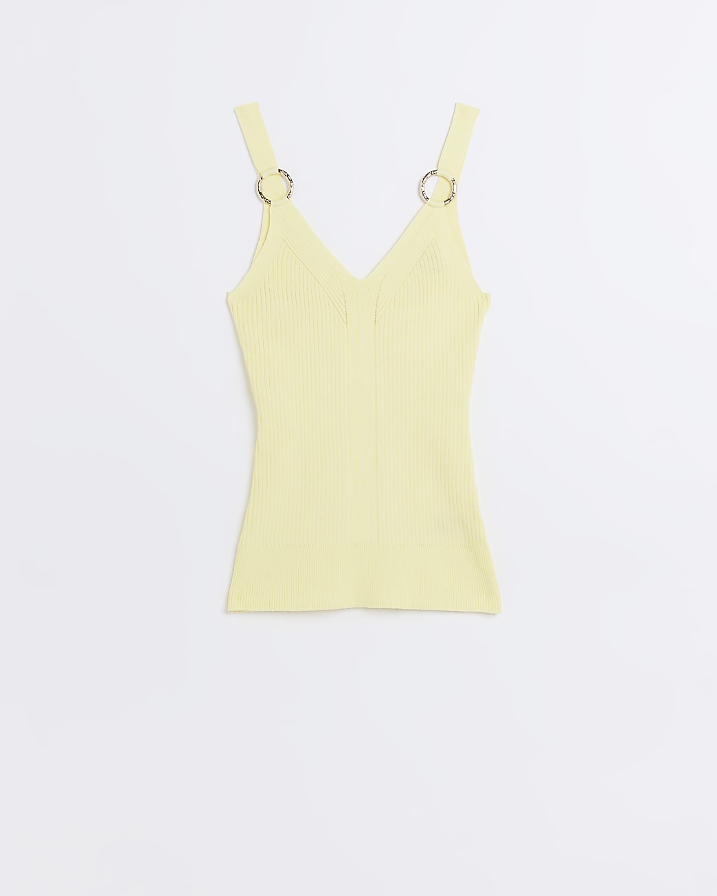 Yellow ribbed knitted vest