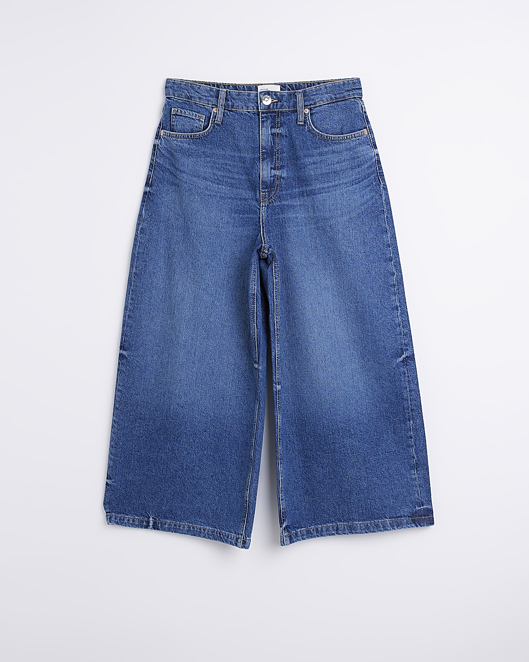 Blue high waisted wide leg jeans