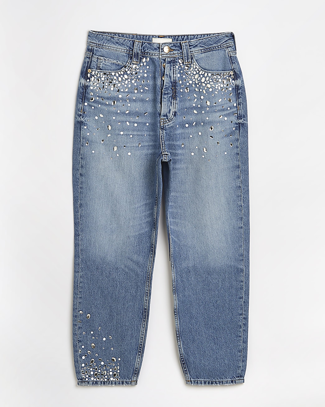 Blue high waisted mom jeans