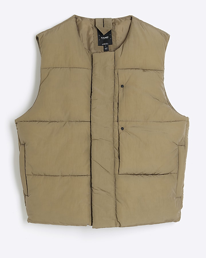 Stone regular fit padded gilet