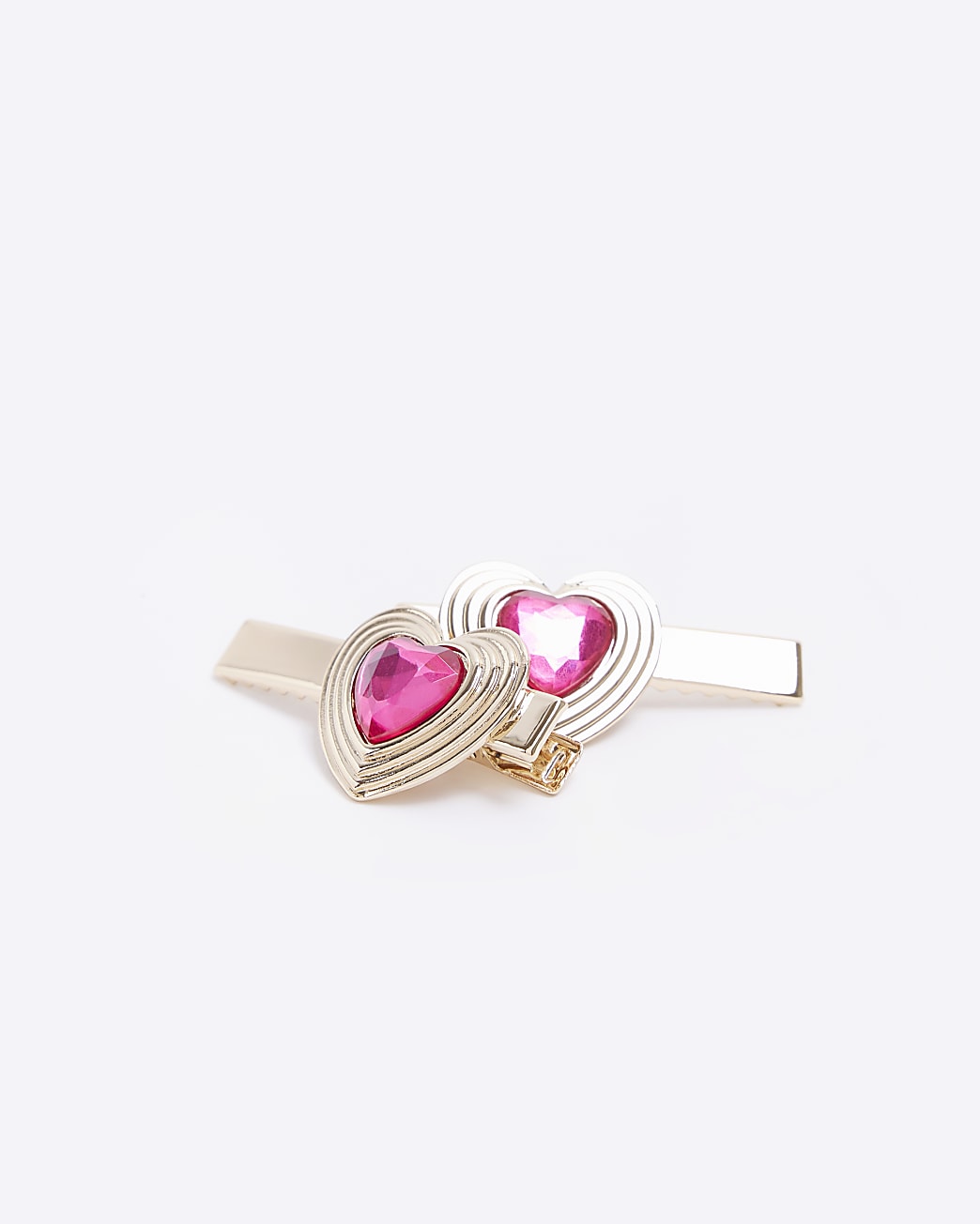Gold heart hair clips