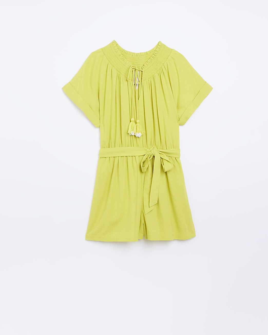 Petite Yellow Linen Playsuit