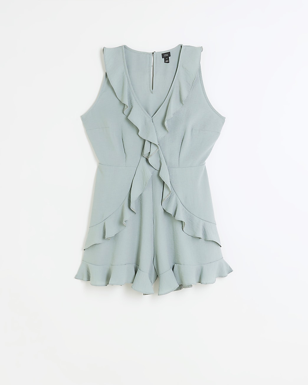 Blue ruffle playsuit
