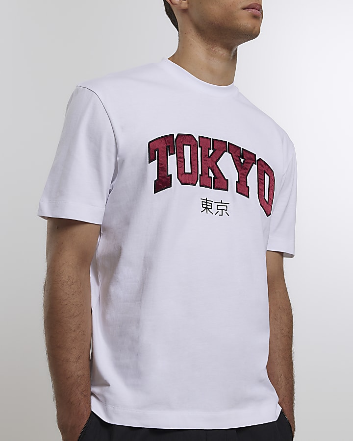 White oversized fit Tokyo t-shirt