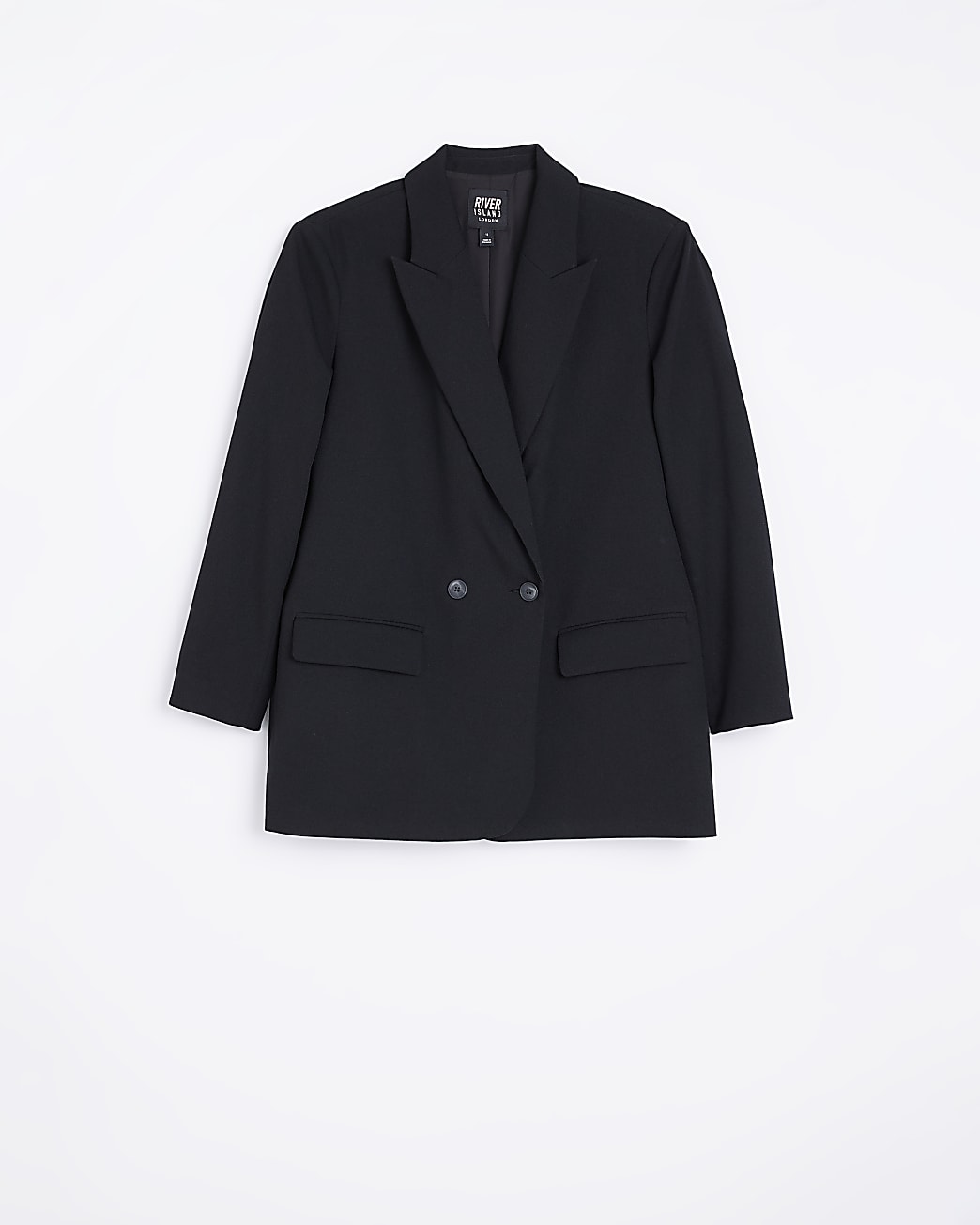 Black double breasted relaxed blazer