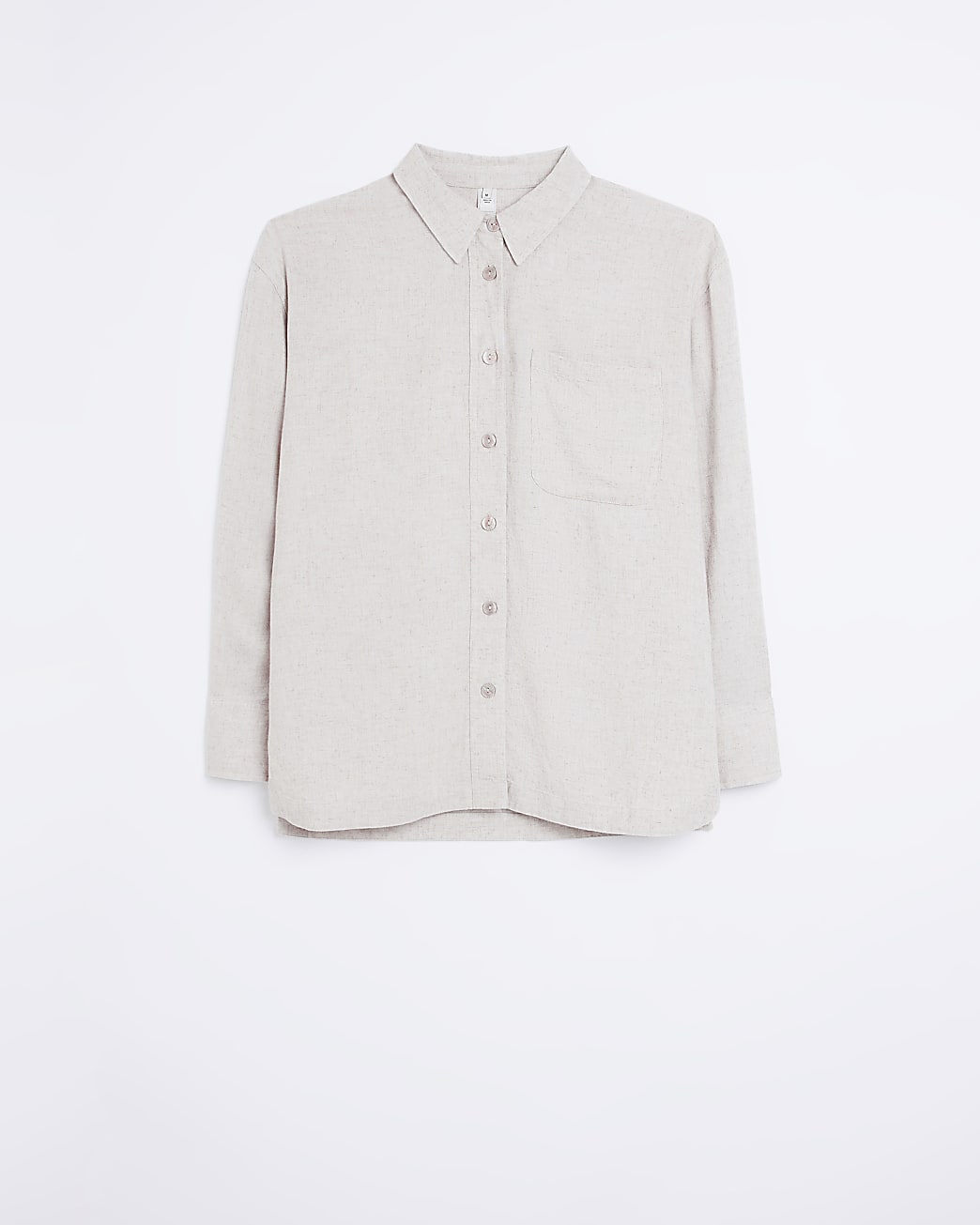 Stone oversized shirt with linen