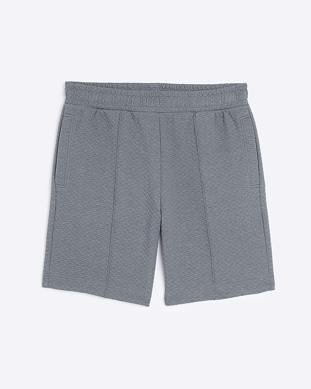 Grey slim fit textured shorts