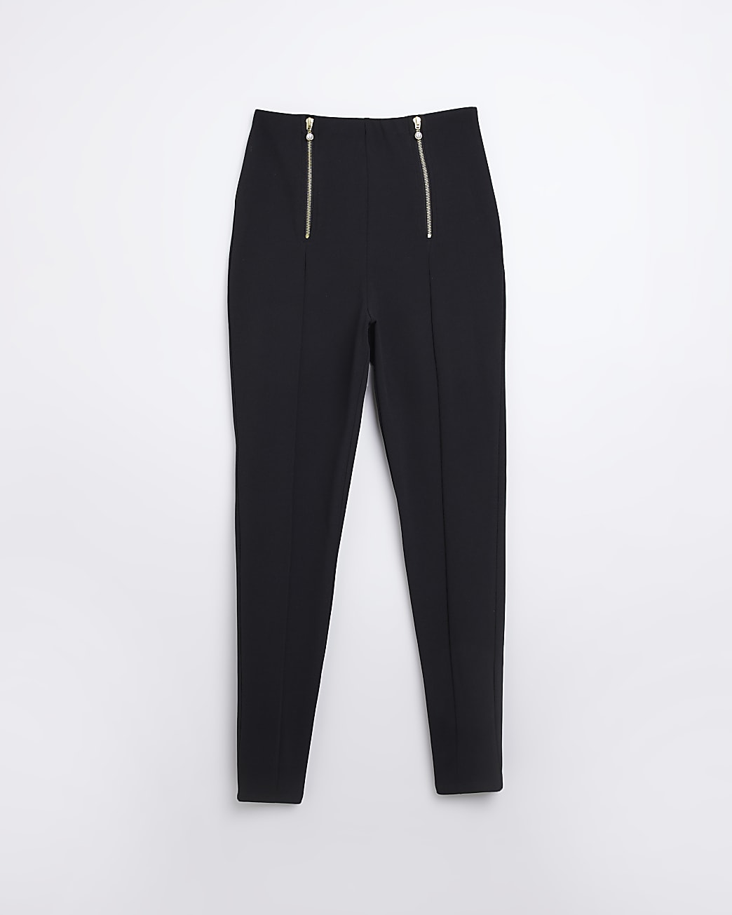 Black high waist zip detail leggings