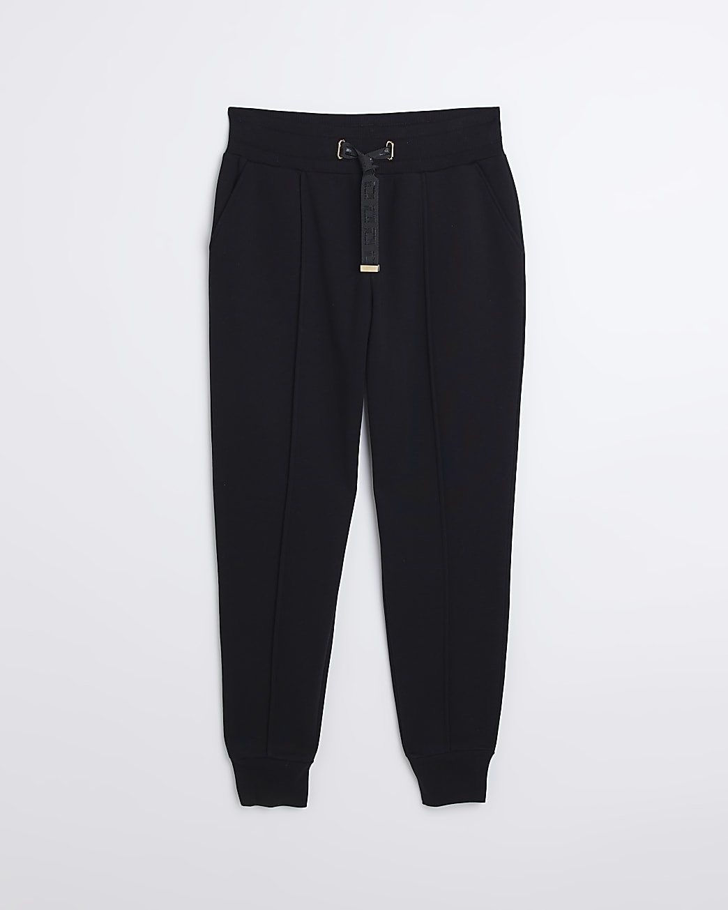 Black cuffed elasticated waist joggers