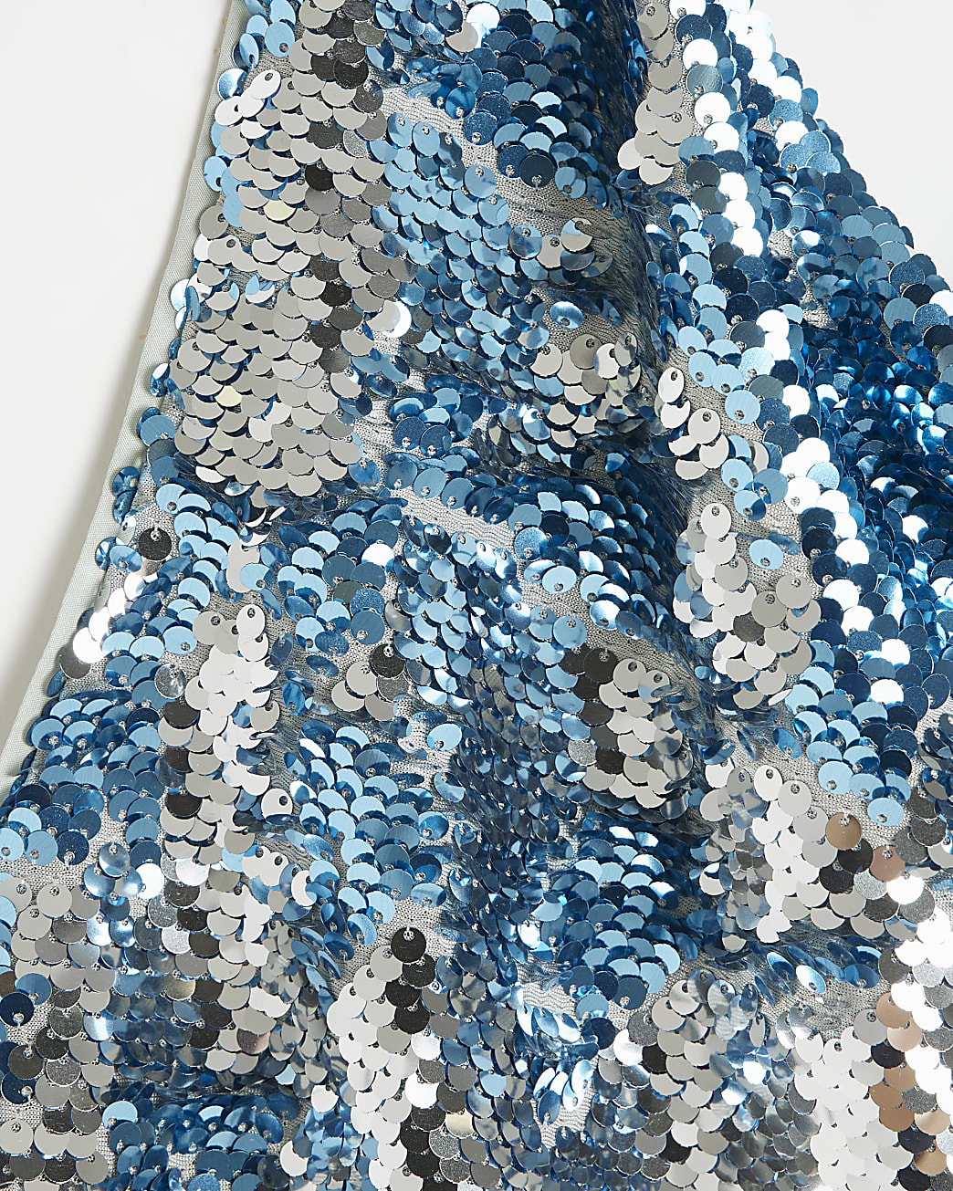 Silver sequin halter neck blouse