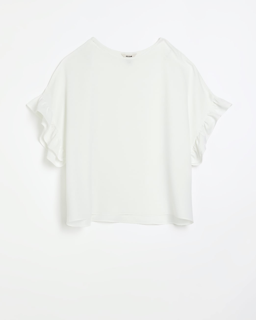 White frill sleeve t-shirt