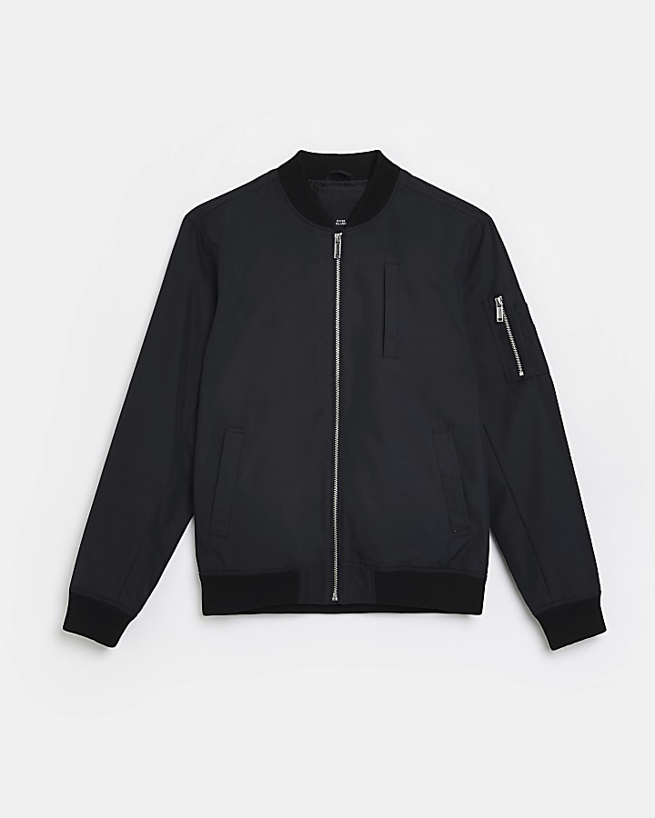 Big & Tall black bomber jacket