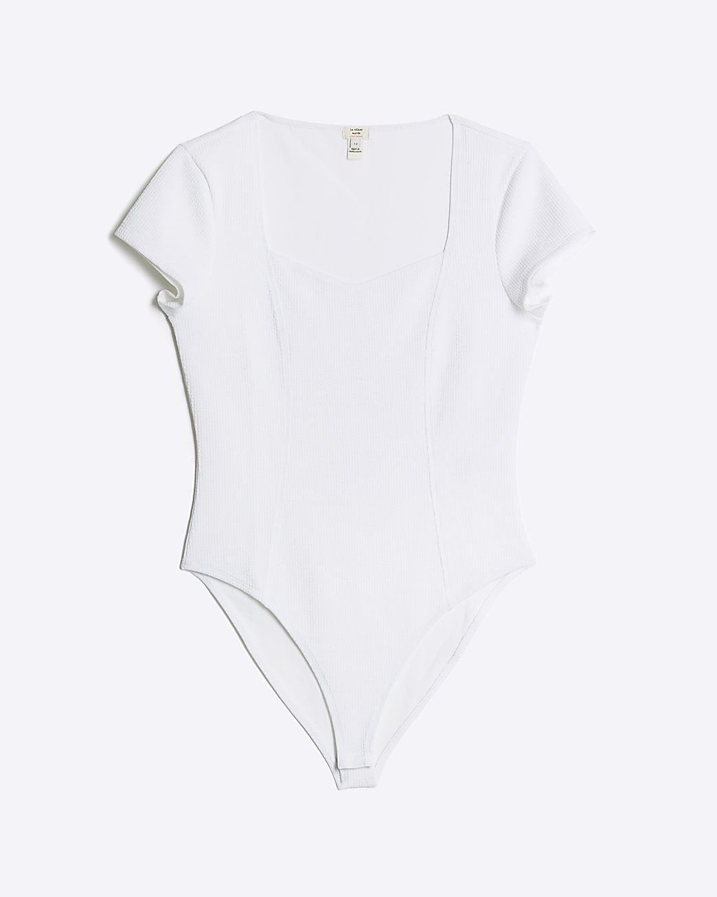 White textured sweetheart bodysuit