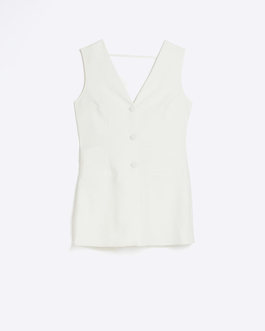 White tux bow playsuit