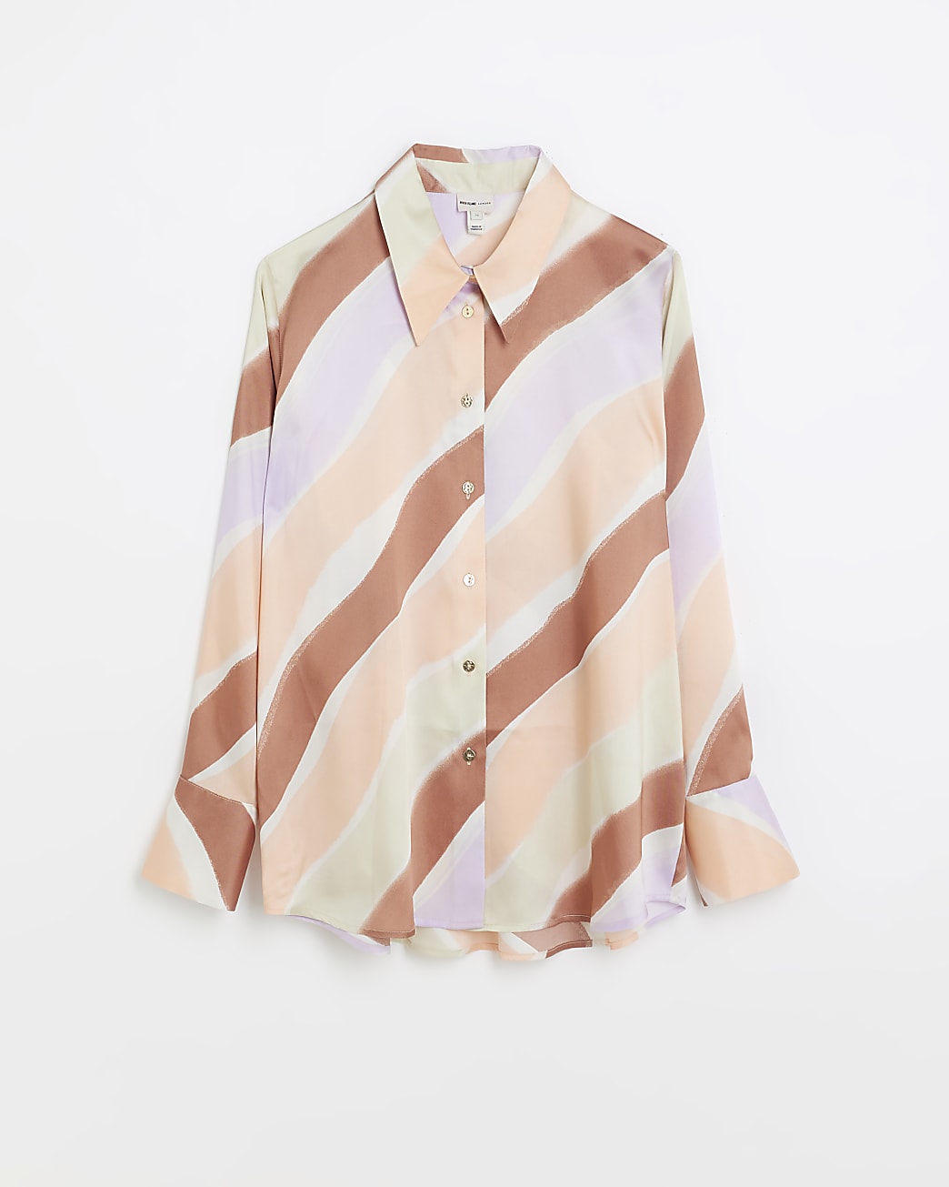 Pink oversized satin striped shirt