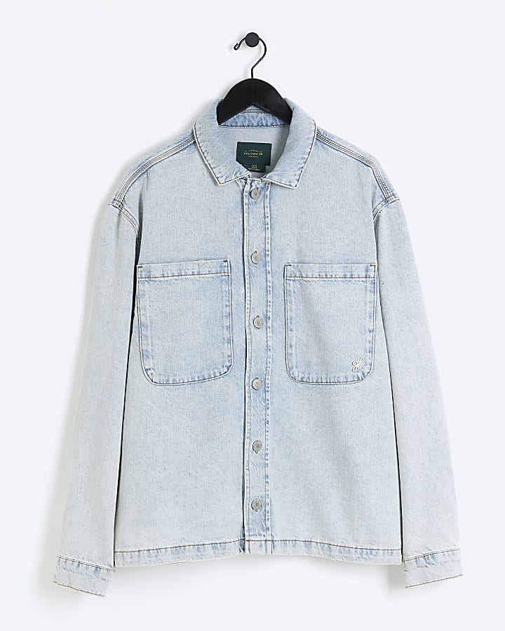 Blue Holloway Road regular fit denim shacket