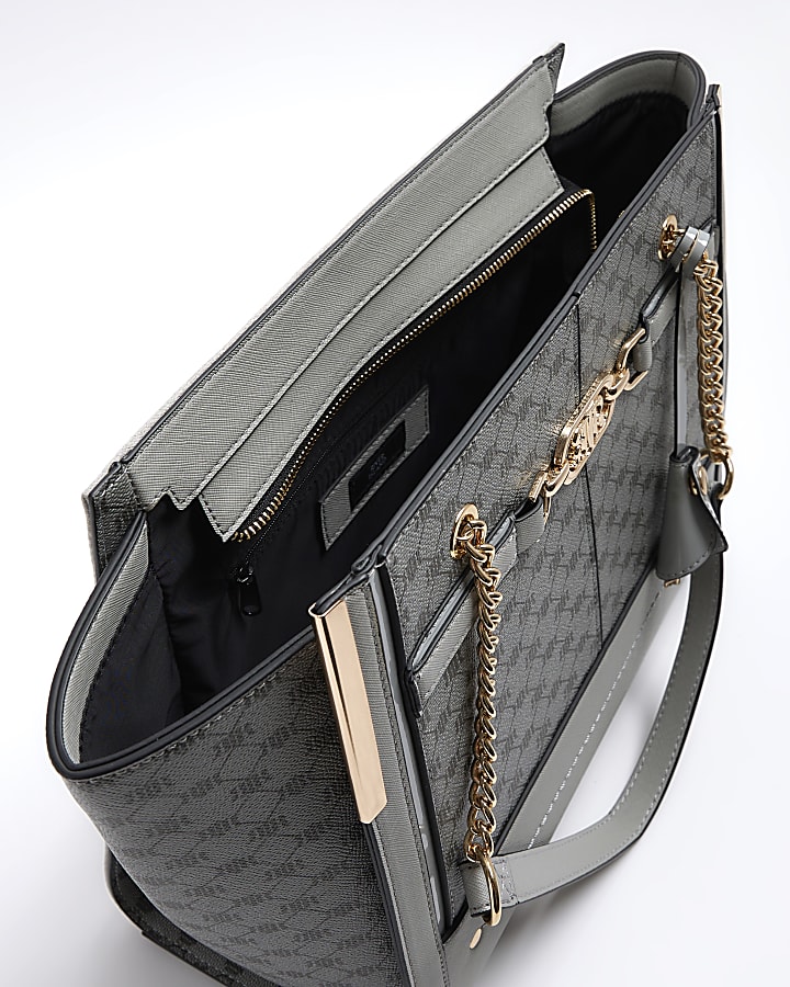 Grey RI monogram tote bag