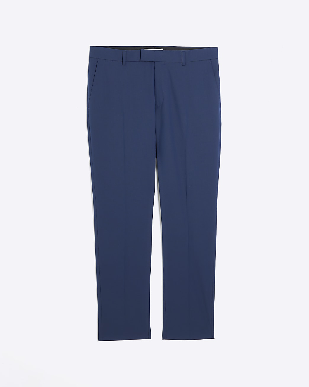 Blue slim fit twill suit trousers