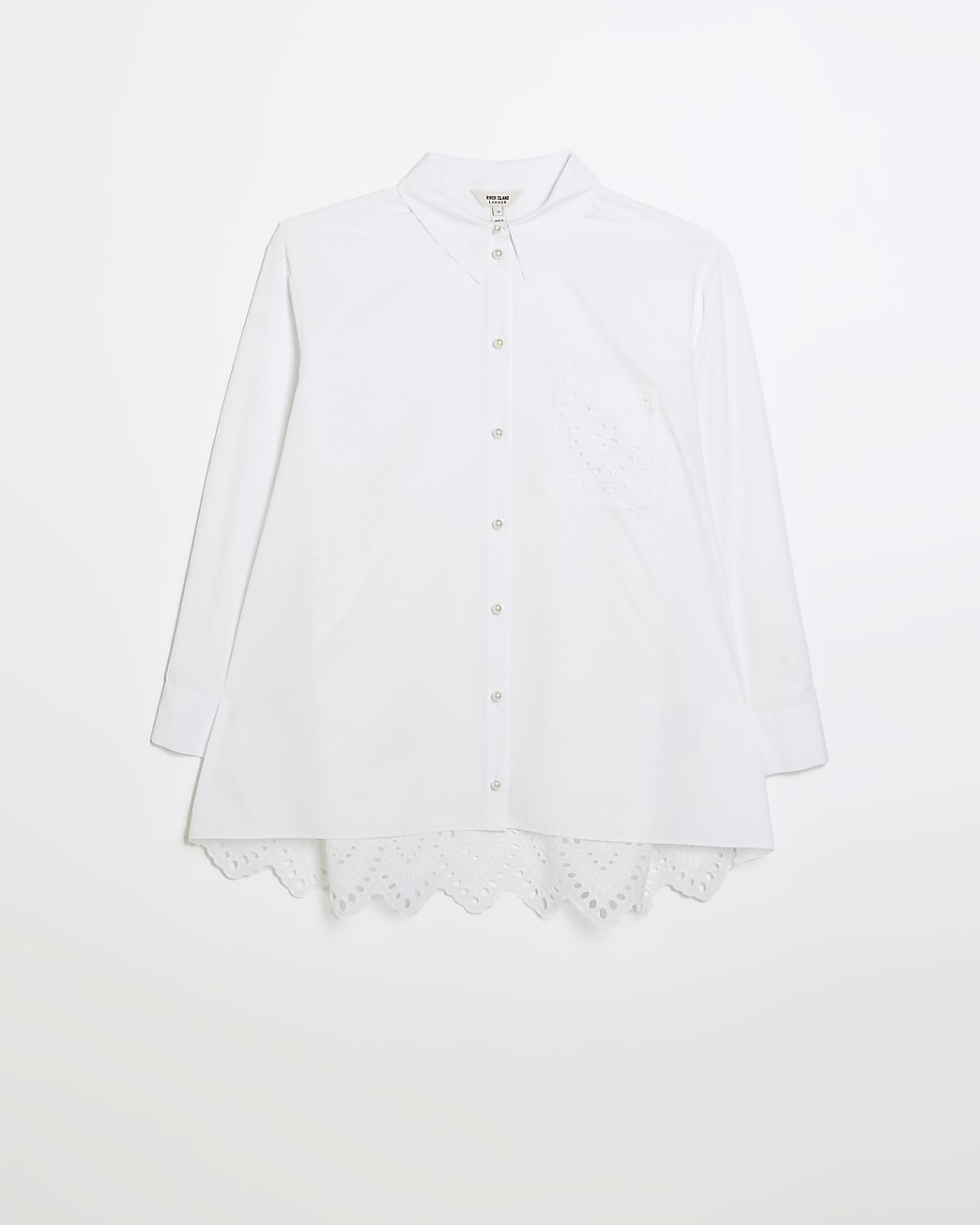 White broderie poplin shirt