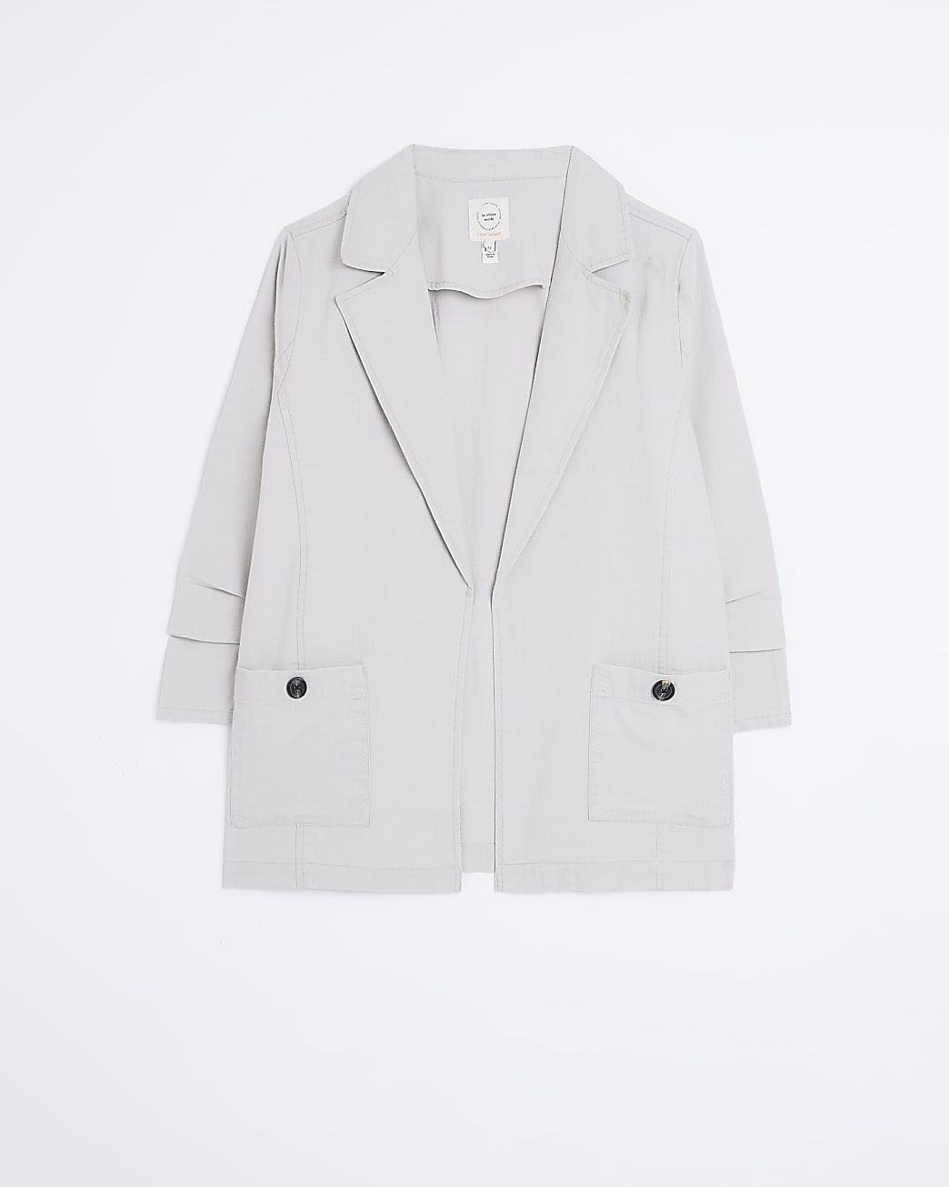 Beige rolled sleeve blazer