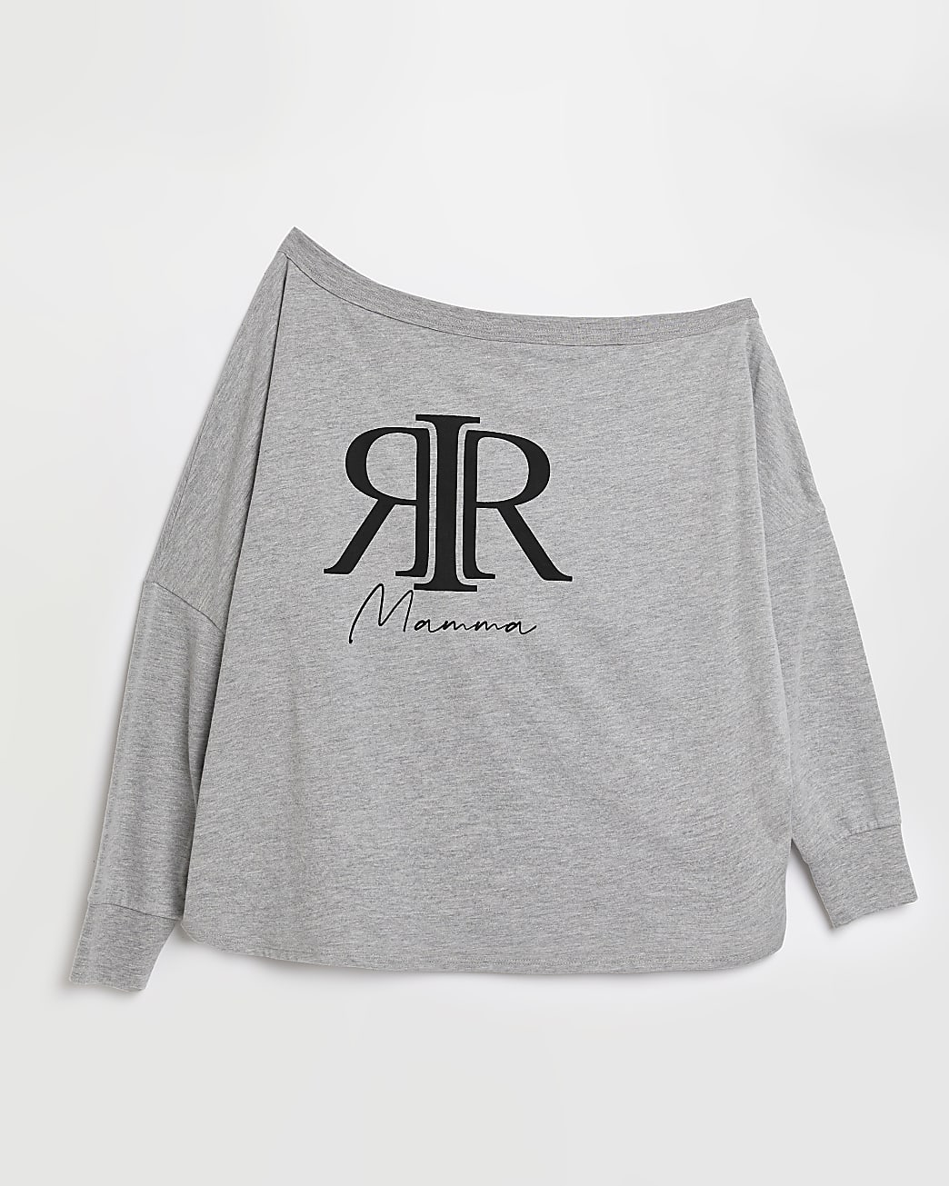 Grey maternity off the shoulder top