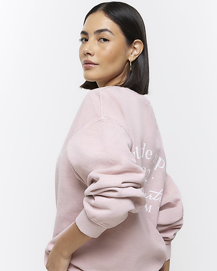 Pink graphic oversized sweatshirt