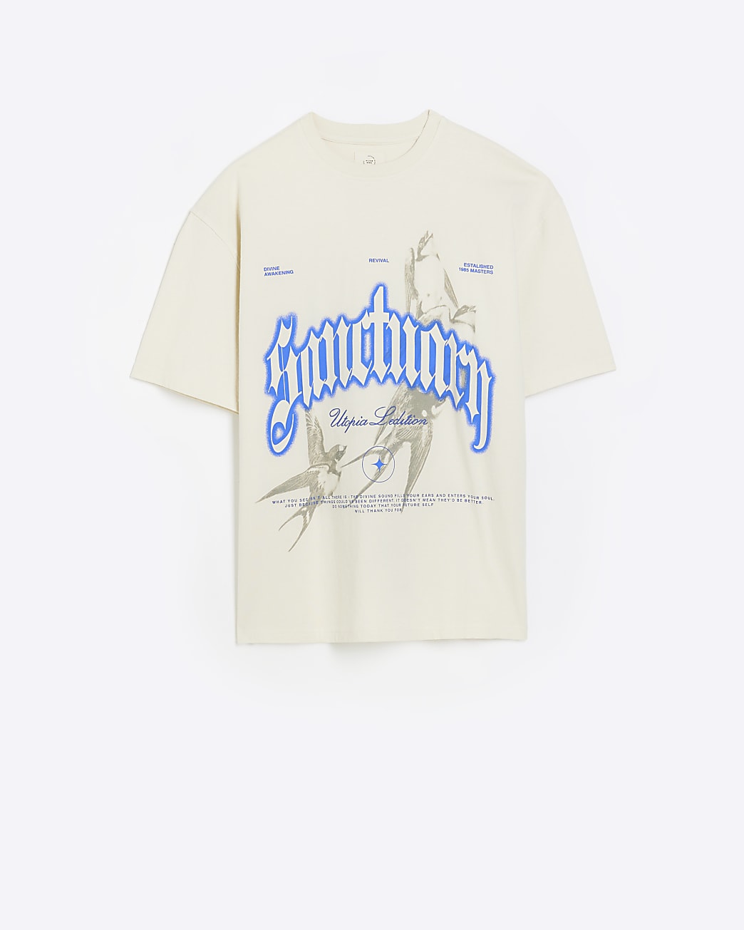 Washed white oversized fit graphic t-shirt