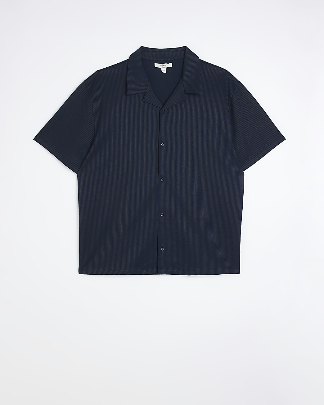 Big & Tall navy regular fit revere shirt