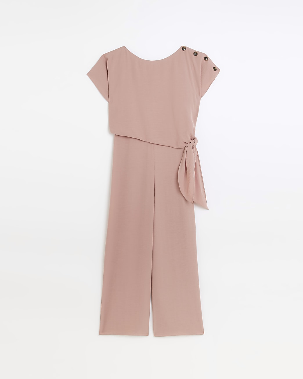 Pink button wrap jumpsuit