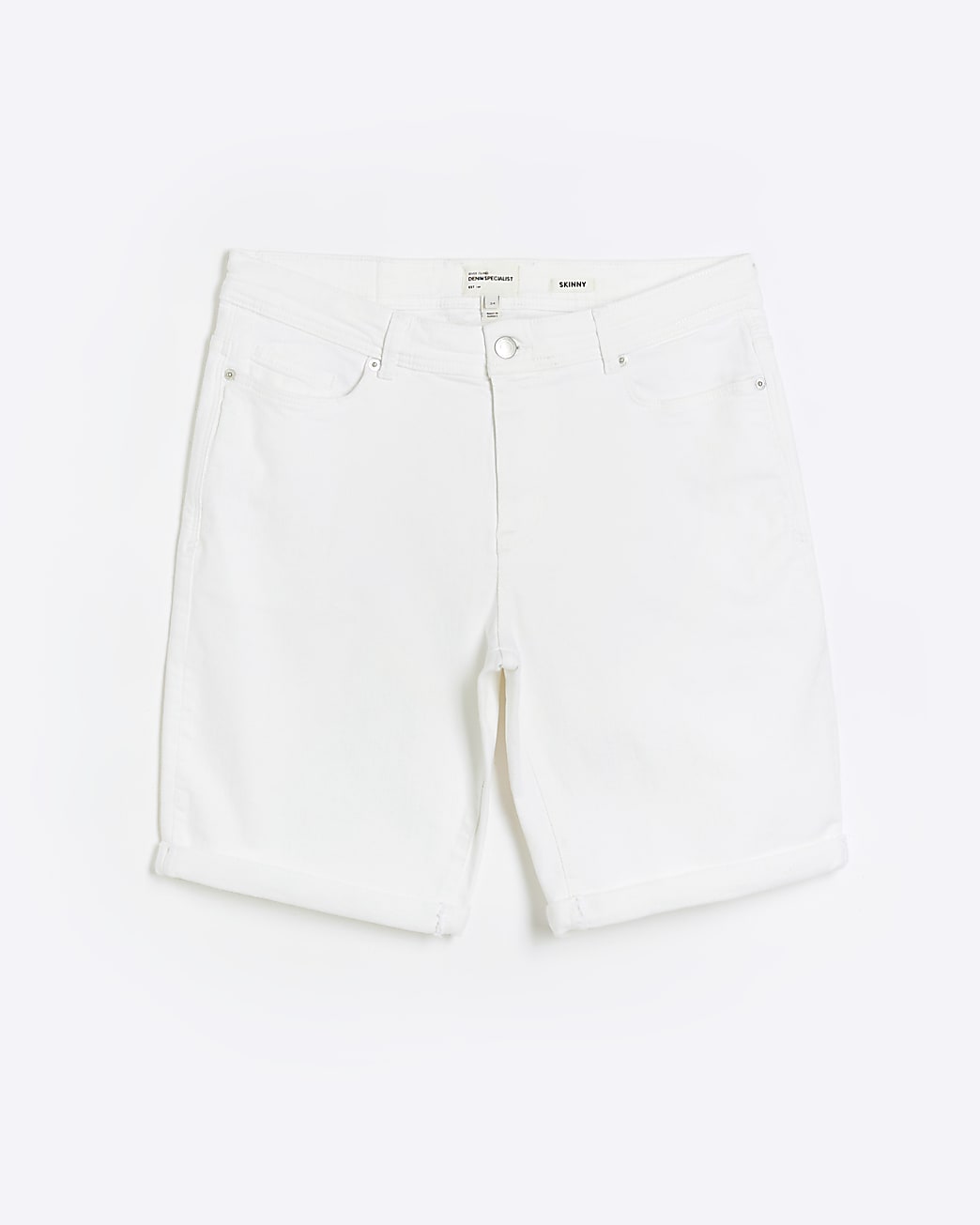 White skinny fit denim shorts