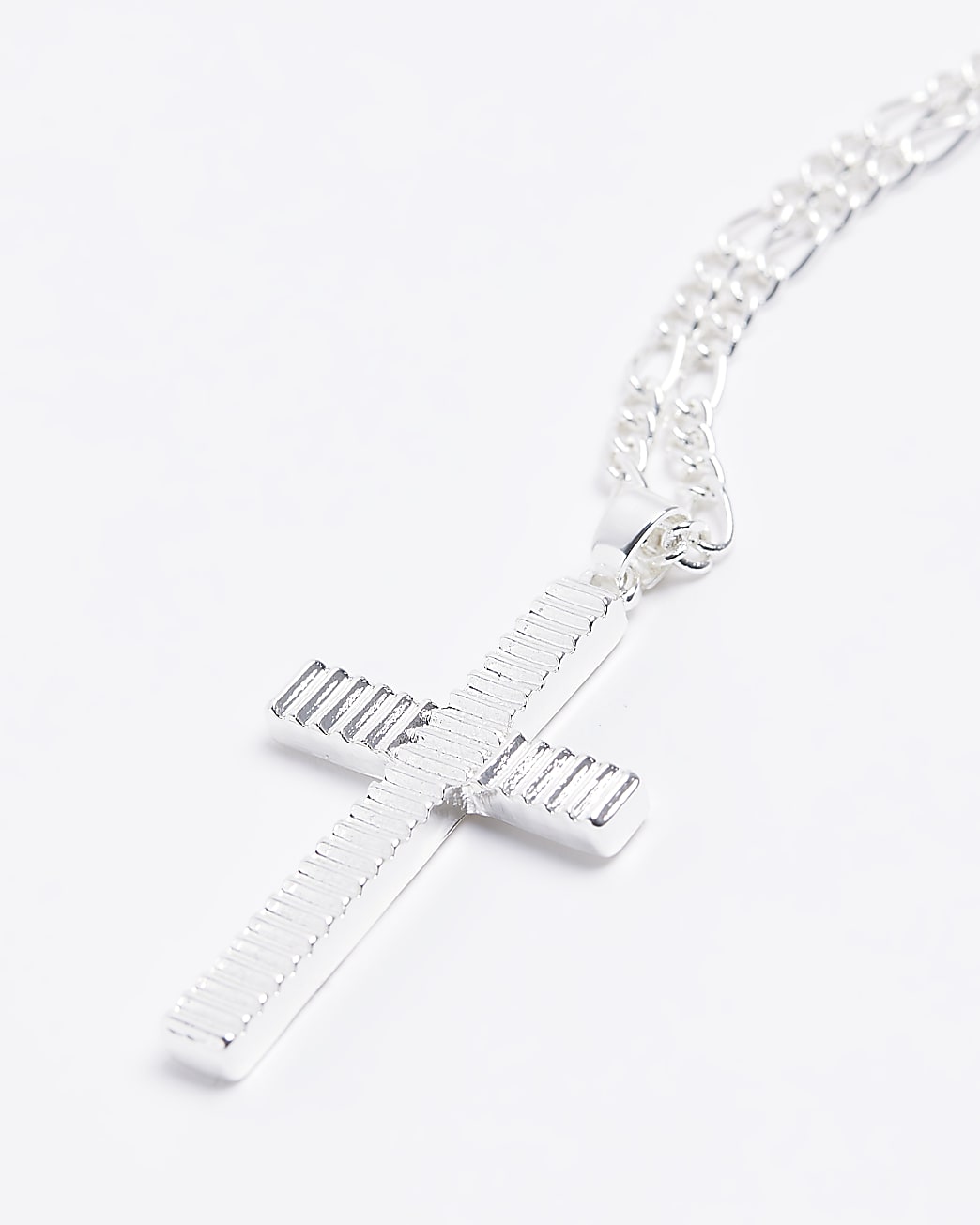 Silver colour cross pendant necklace