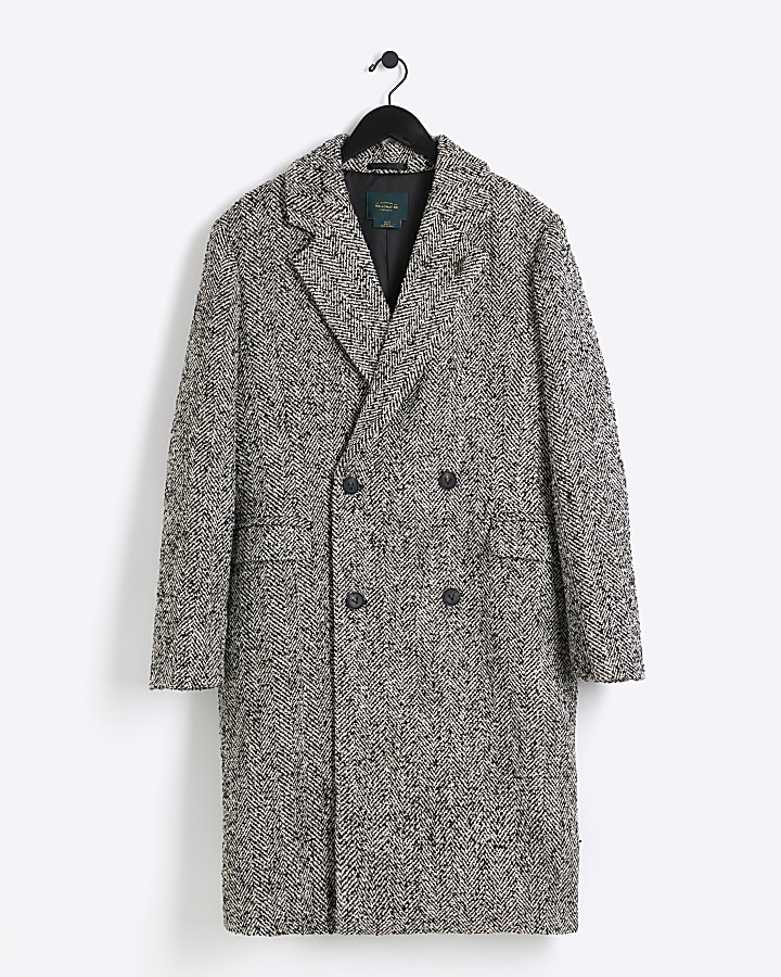 Grey Holloway Road regular wool blend coat