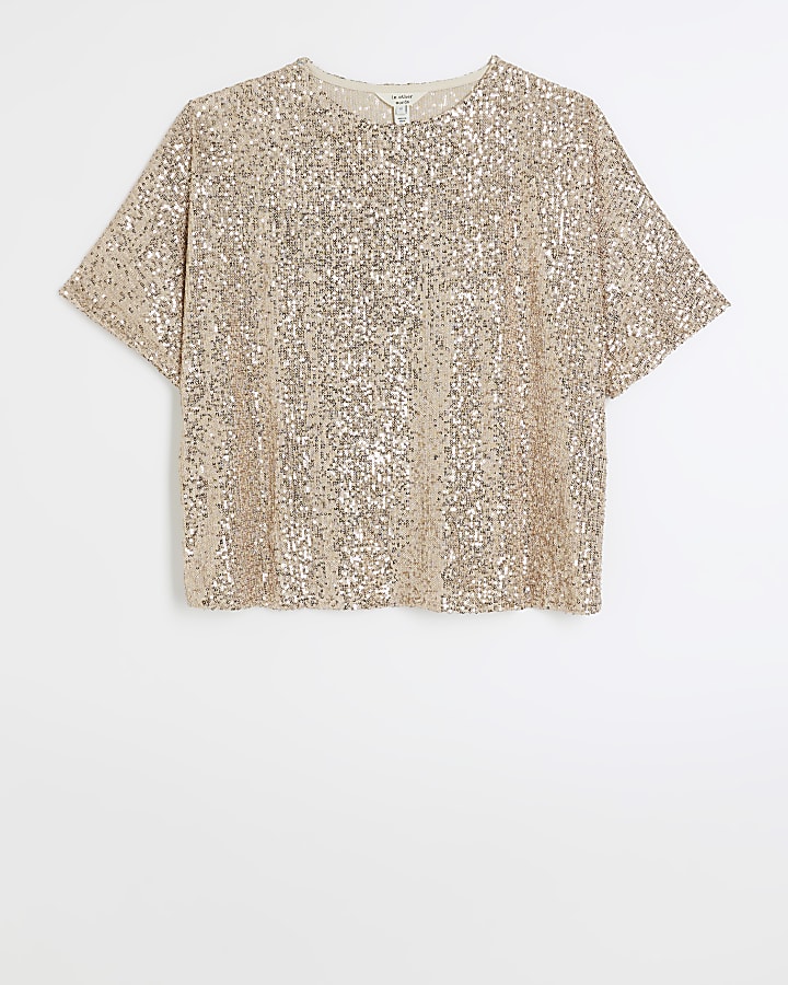 Gold sequin t-shirt