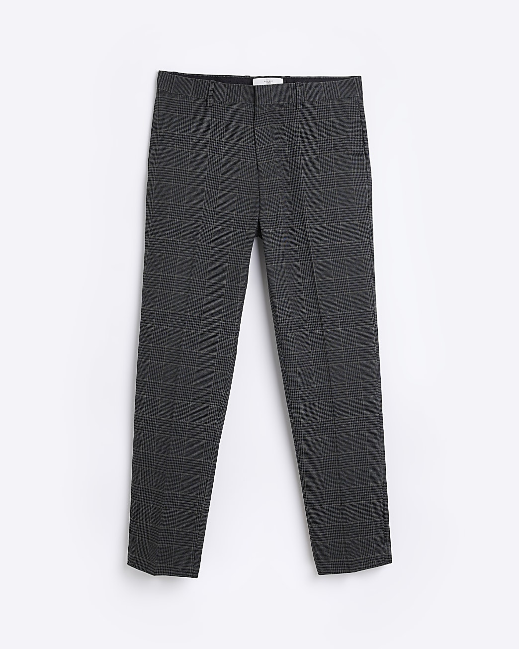 Grey slim fit check trousers