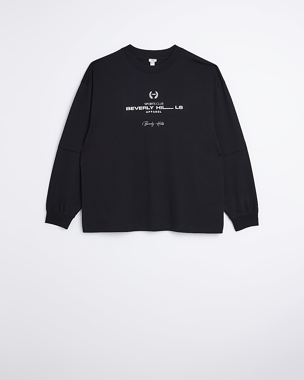 Black graphic 2 in 1 long sleeve t-shirt