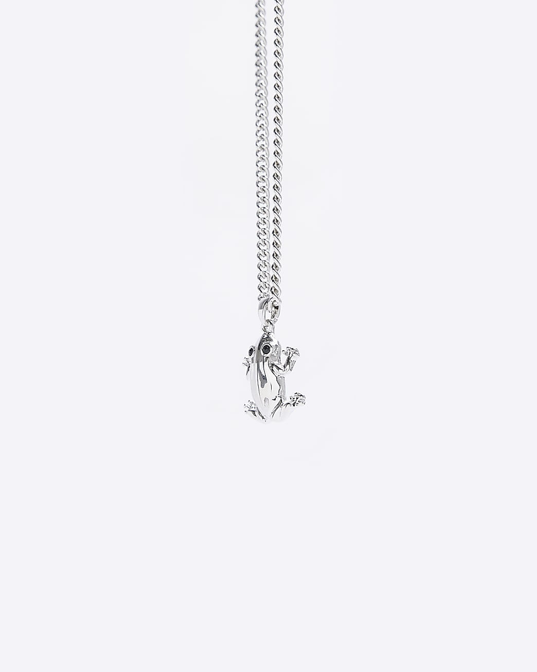 Silver colour frog necklace