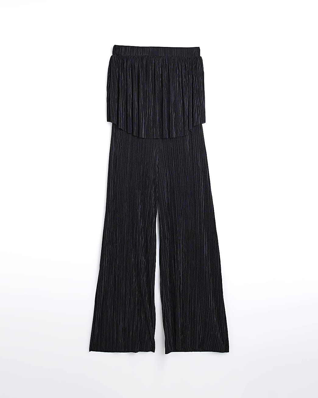Black wide leg bandeau jumpsuit
