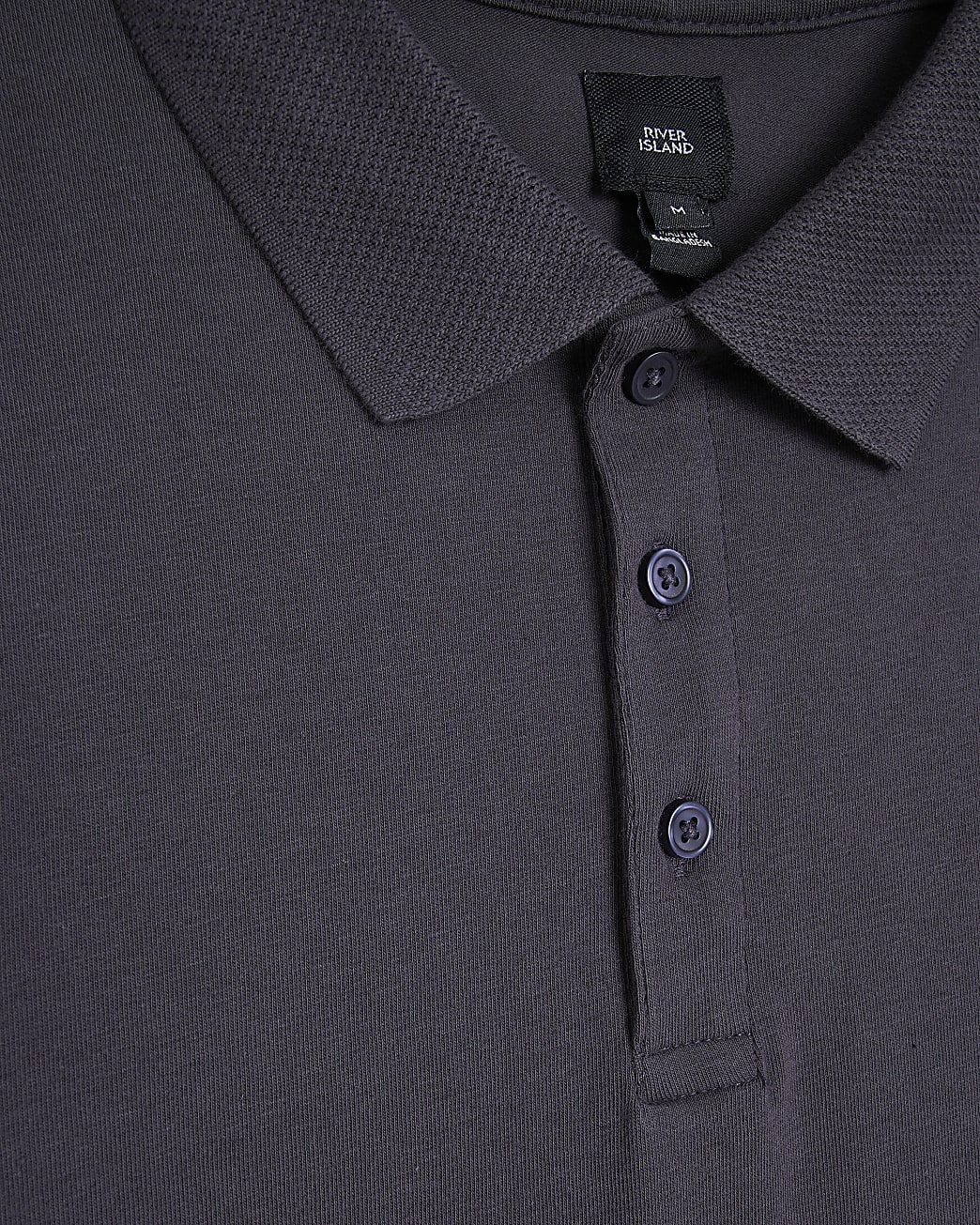 Grey muscle fit short sleeve polo shirt